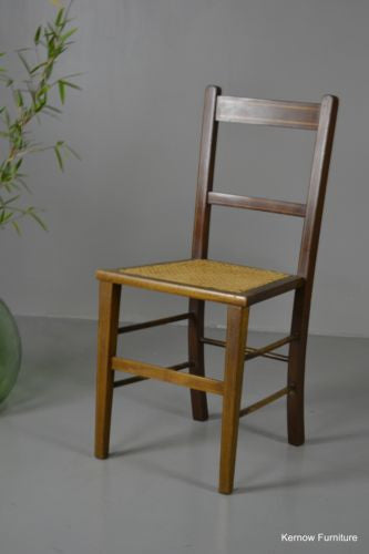 Antique Edwardian Cane Occasional Side Hall Chair - Kernow Furniture