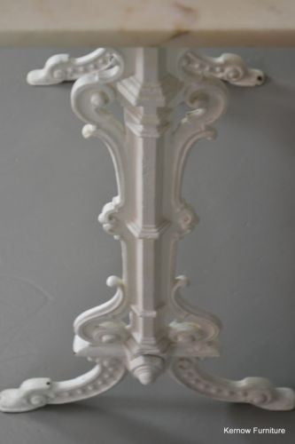 Cast Iron & White Marble Table - Kernow Furniture