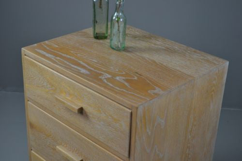 Vintage Limed Oak Deco Style Chest of Drawers - Kernow Furniture