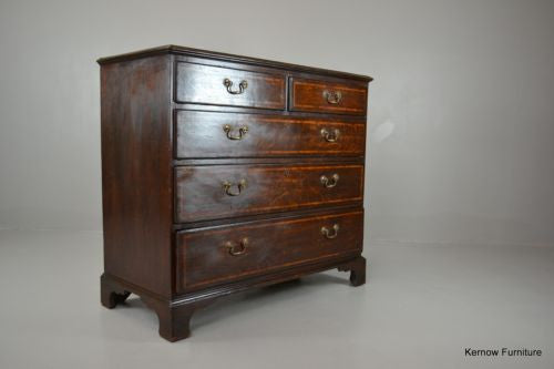 Antique Georgian George III Oak Chest of Drawers - Kernow Furniture