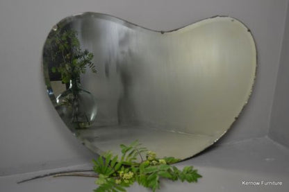 Vintage Frameless Kidney Shape Mirror - Kernow Furniture