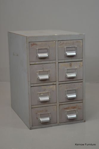 Vintage Industrial Small Desk Top Drawers - Kernow Furniture