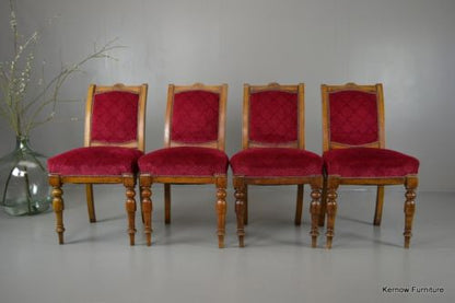 Set 4 Antique Victorian Dining Chairs - Kernow Furniture