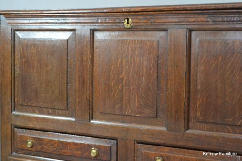 Antique Oak Panelled Mule Chest Coffer Blanket Box Storage Chest - Kernow Furniture