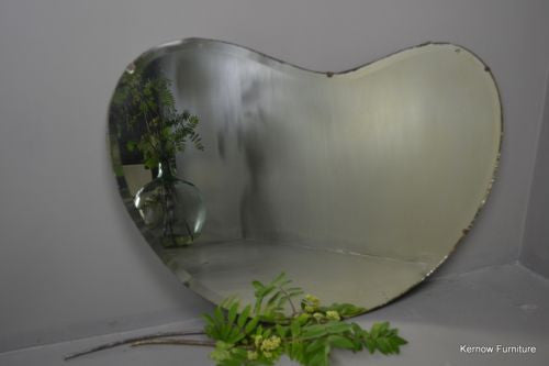 Vintage Frameless Kidney Shape Mirror - Kernow Furniture