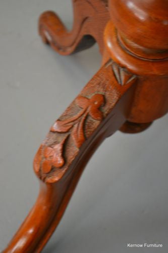 Victorian Walnut Trumpet Work Box Sewing Tidy - Kernow Furniture