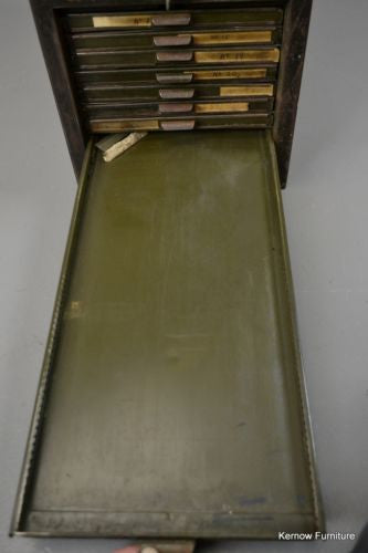 Vintage Industrial Roneodex Steel Filing Drawers - Kernow Furniture
