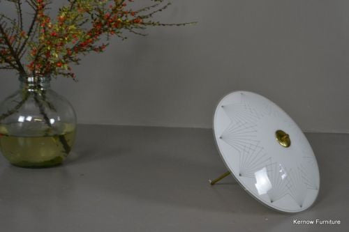 Pair Vintage Retro Glass Ceiling Lamps Lights - Kernow Furniture