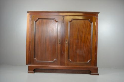 Large Mahogany Double Door Shop Cabinet by T.Simpson & Sons - Kernow Furniture