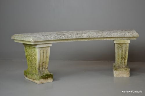 Pair Cast Stone Garden Benches - Kernow Furniture