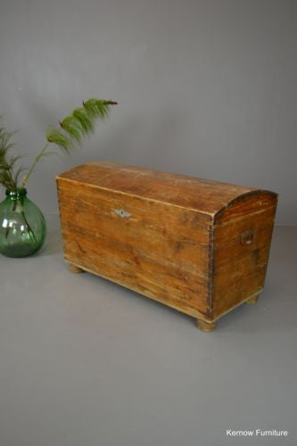 Antique Dutch Pine Kist Dome Top Trunk Chest - Kernow Furniture