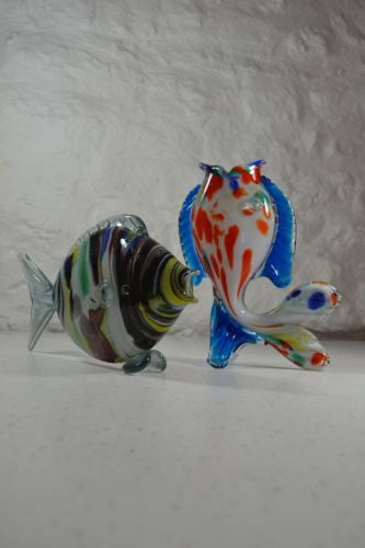 Pair Murano Coloured Glass Fish - Kernow Furniture