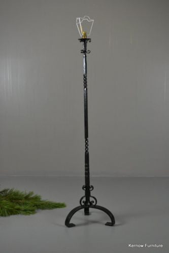 Black Iron Standard Lamp - Kernow Furniture