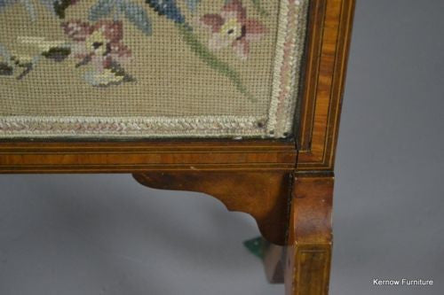 Antique Inlaid Mahogany Floral Fire Screen - Kernow Furniture