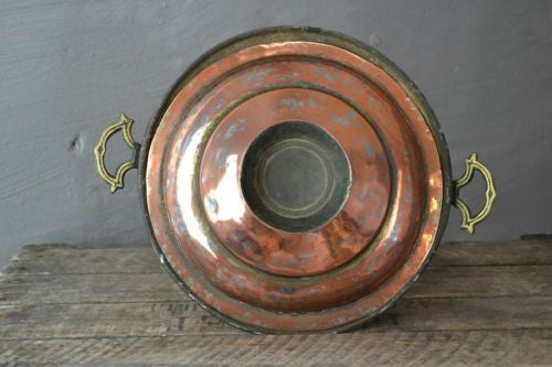 Decorative Antique Copper Pot & Lid - Kernow Furniture