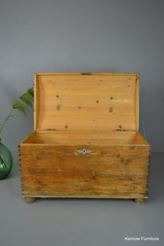 Antique Dutch Pine Kist Dome Top Trunk Chest - Kernow Furniture