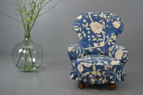 Antique Victorian Button Back Armchair Nursing Chair - Kernow Furniture