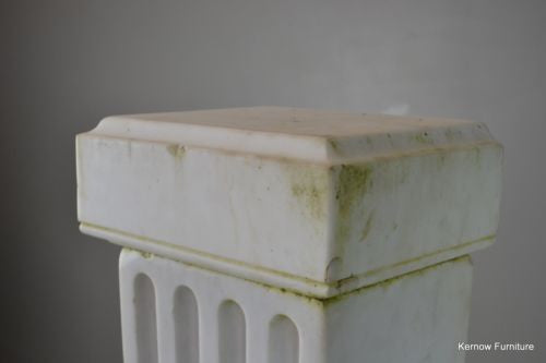 Antique Neoclassical Style White Marble Pedestal - Kernow Furniture