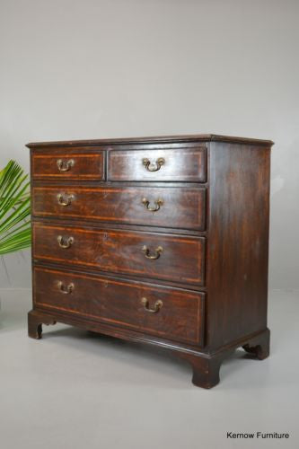 Antique Georgian George III Oak Chest of Drawers - Kernow Furniture