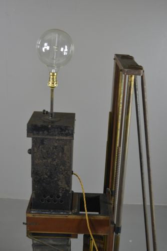 Unusual Antique Converted Camera Lamp - Kernow Furniture