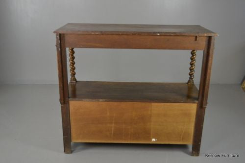 Antique Edwardian Oak Two Tier Buffet Server Sideboard - Kernow Furniture