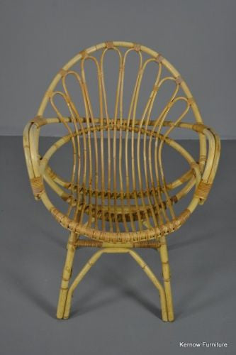 Retro Cane Boho Albini Style Bedroom Chair Small Lounge Chair - Kernow Furniture