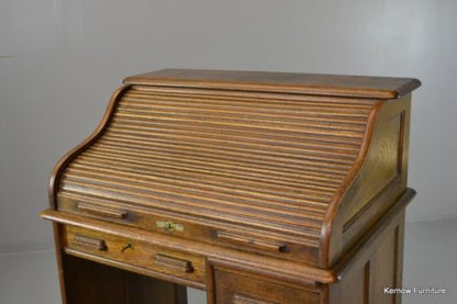 20th Century Oak Tambour Desk - Kernow Furniture