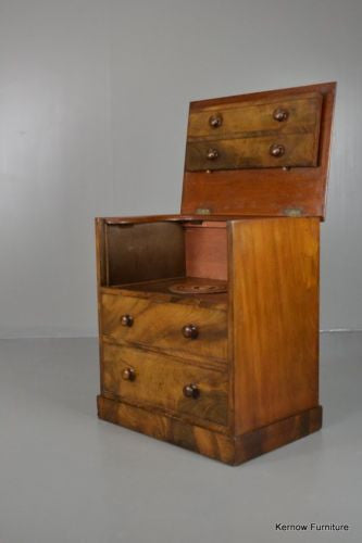 Antique Victorian Figured Mahogany Chest Commode - Kernow Furniture