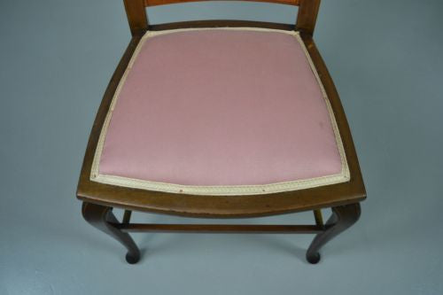 Single Mahogany Inlaid Bedroom Chair - Kernow Furniture