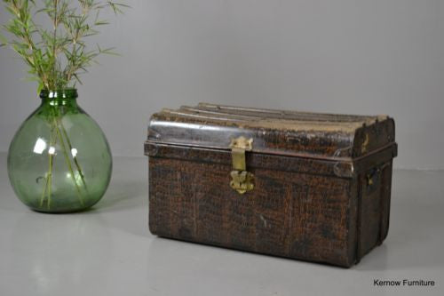 Vintage Alligator Skin Effect Tin Trunk - Kernow Furniture