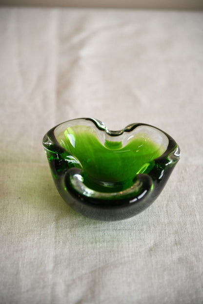 Green Glass Ashtray