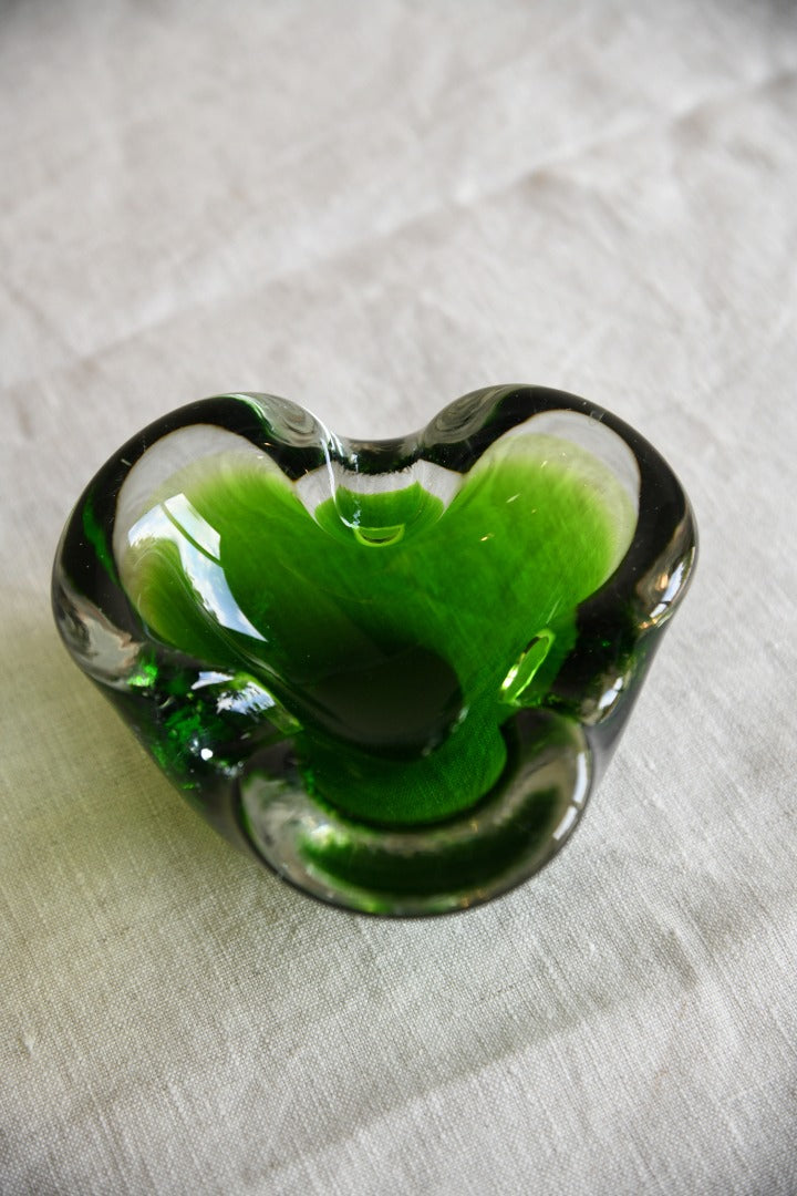 Green Glass Ashtray