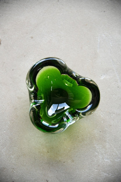 Green Glass Ashtray
