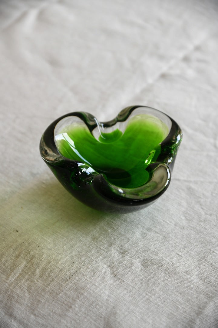 Green Glass Ashtray