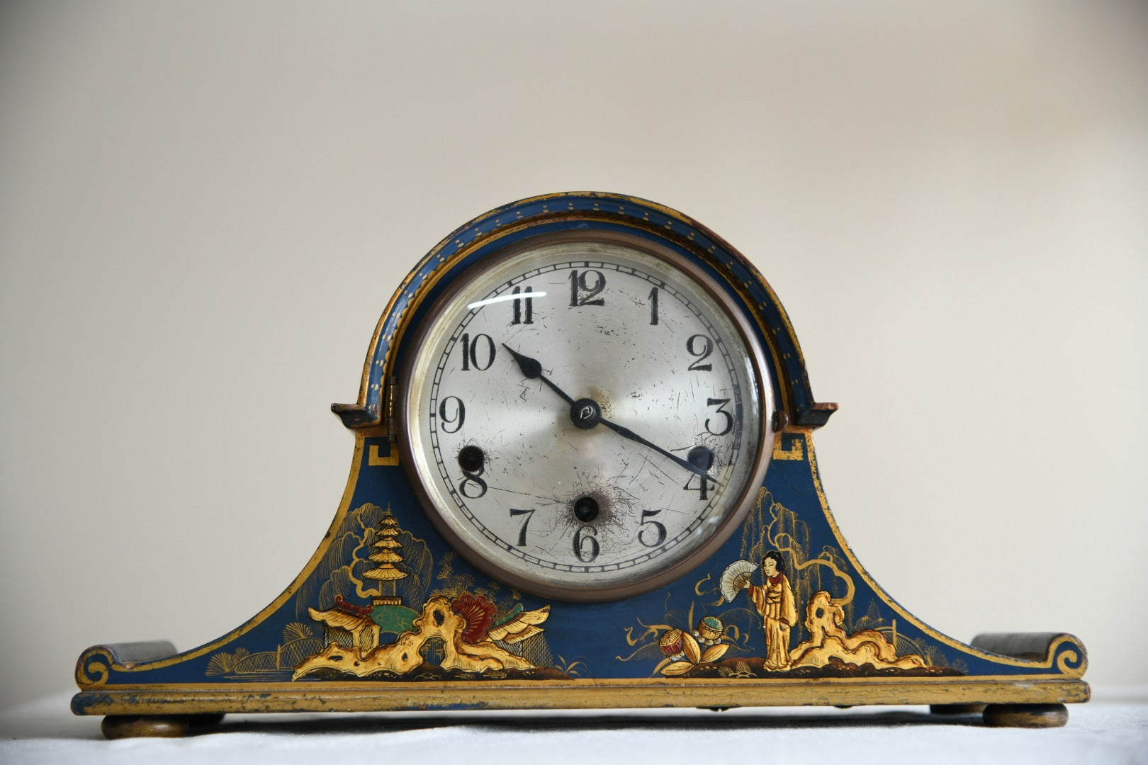 Blue Chinoiserie Mantle Clock