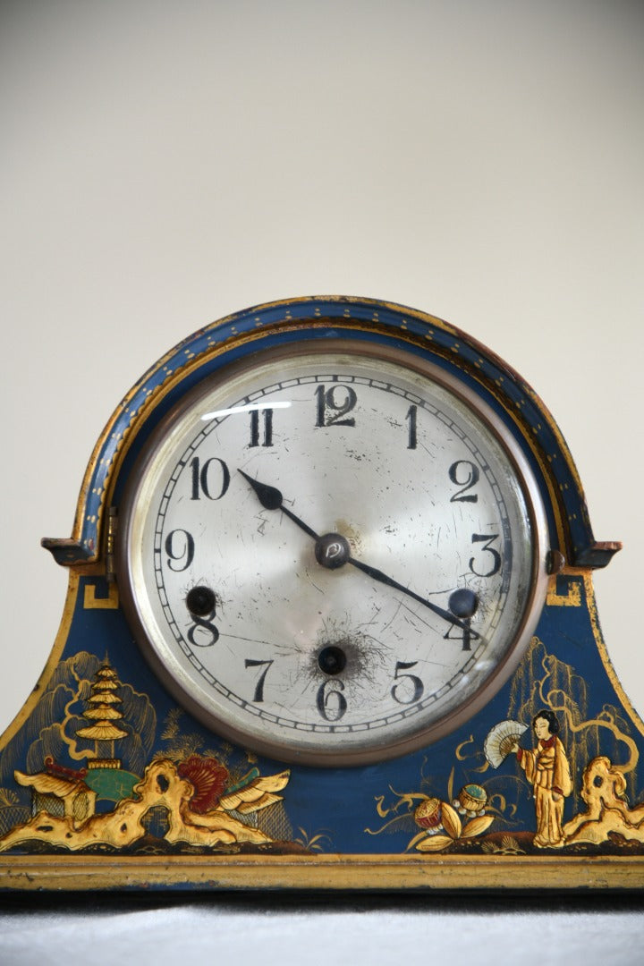 Blue Chinoiserie Mantle Clock