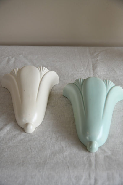 Pair Dartmouth Pottery Deco Wall Pockets