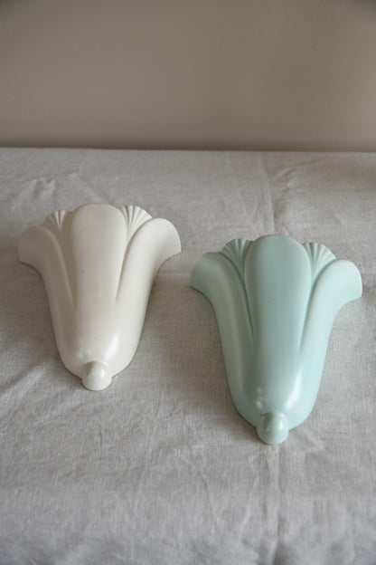 Pair Dartmouth Pottery Deco Wall Pockets