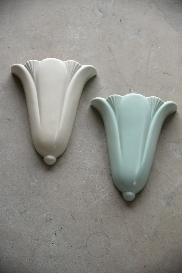 Pair Dartmouth Pottery Deco Wall Pockets