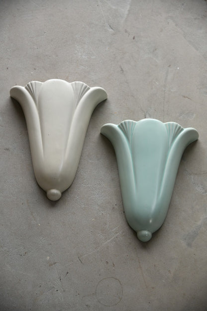 Pair Dartmouth Pottery Deco Wall Pockets