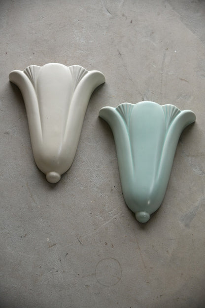 Pair Dartmouth Pottery Deco Wall Pockets