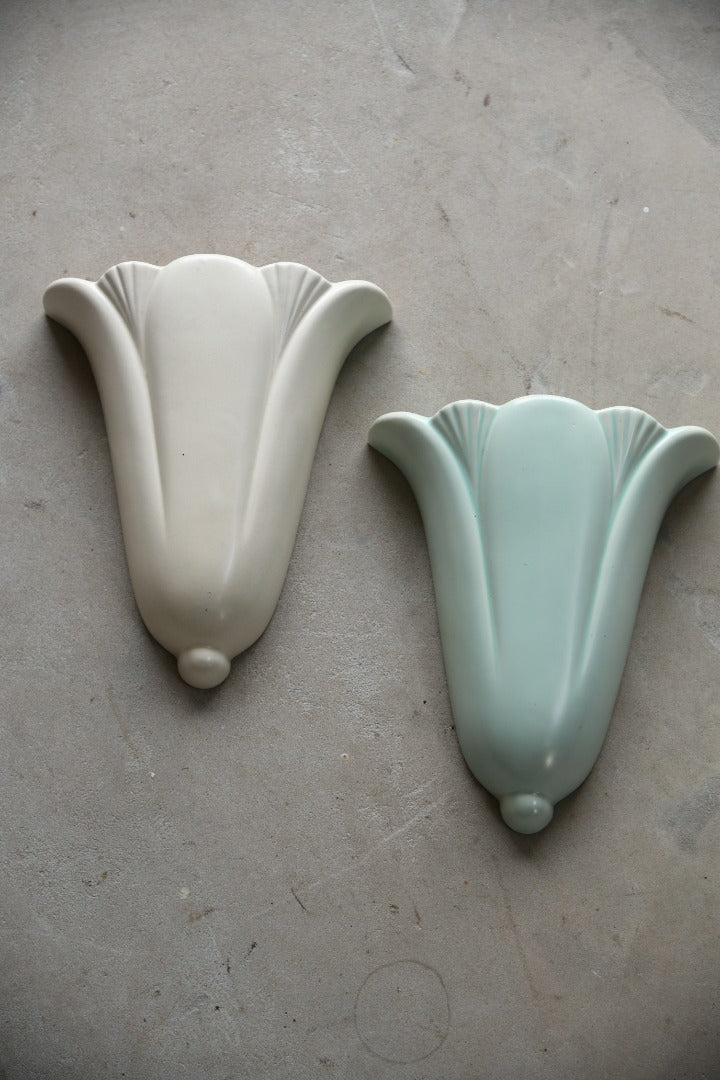 Pair Dartmouth Pottery Deco Wall Pockets