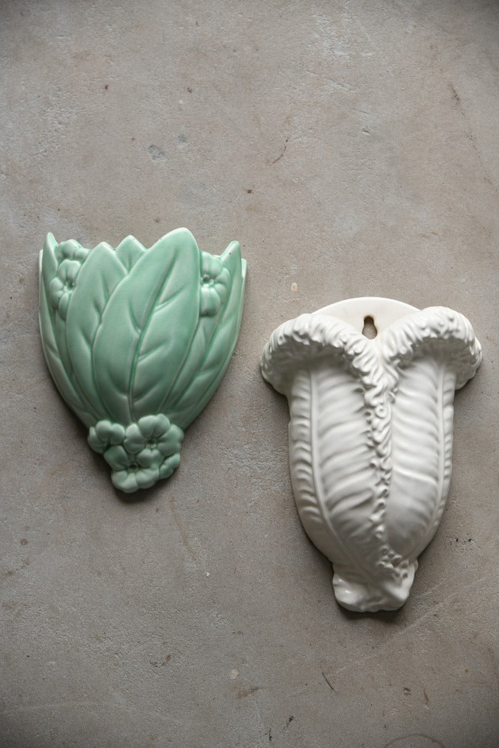 Pair Vintage Ceramic Wall Pockets