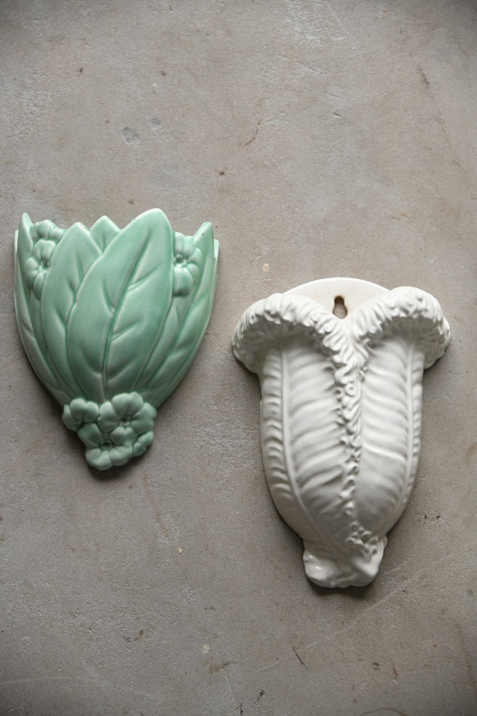 Pair Vintage Ceramic Wall Pockets