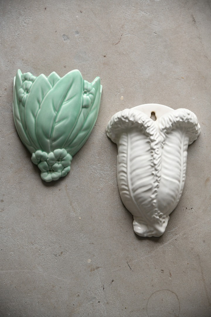 Pair Vintage Ceramic Wall Pockets