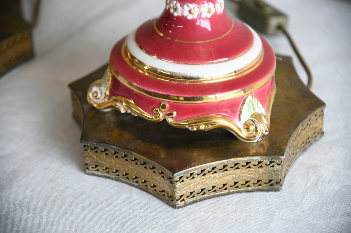 Pair Large Ornate Pierced Table Lamps