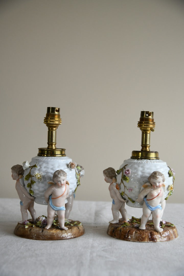 Pair Putti Table Lamps