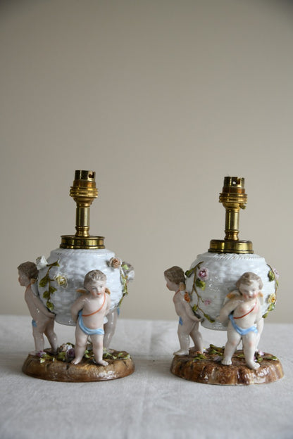 Pair Putti Table Lamps