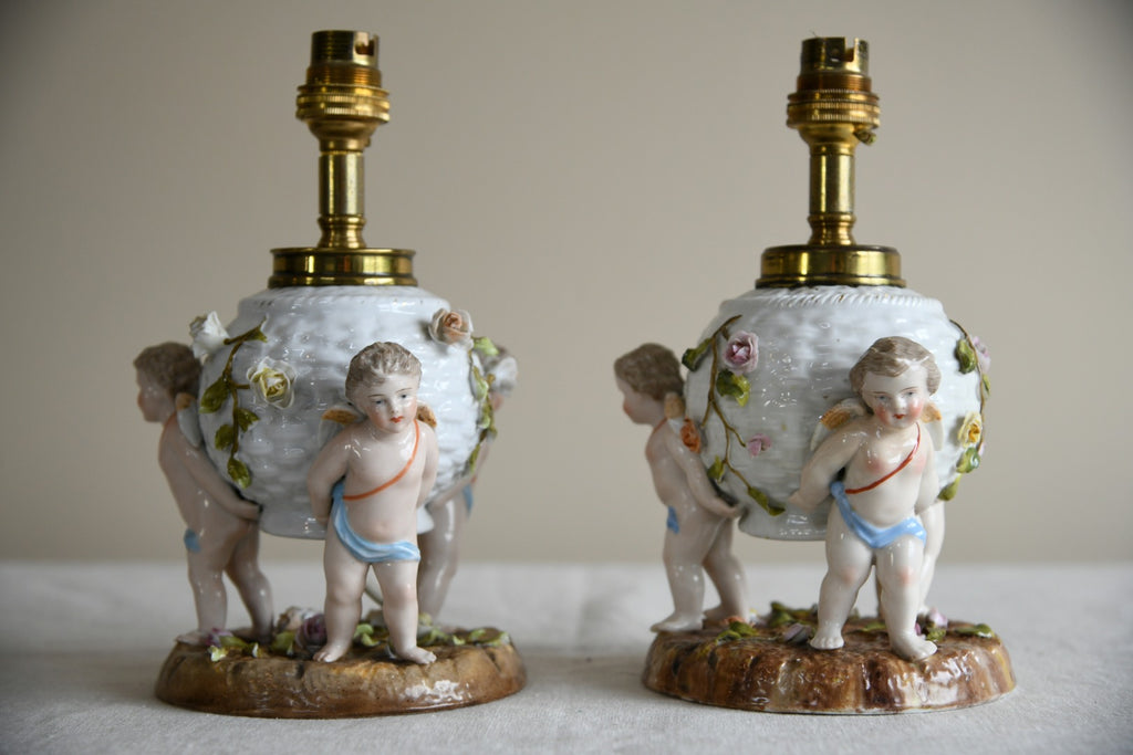 Pair Putti Table Lamps