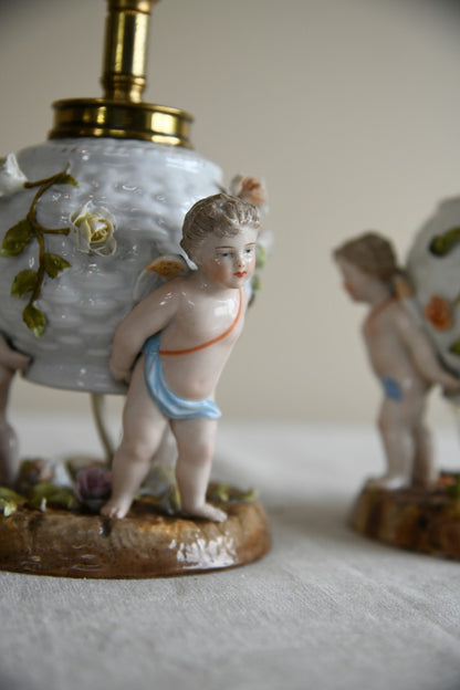 Pair Putti Table Lamps